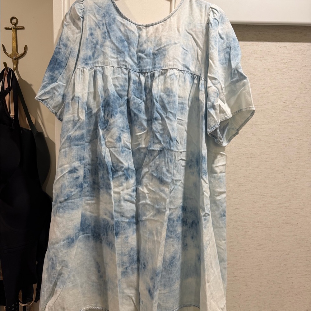 Old Navy Light Blue Tie-Dye Babydoll dress XL